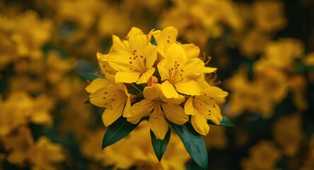 Obraz premium Vibrant yellow blossoms of Nerium oleander in full bloom