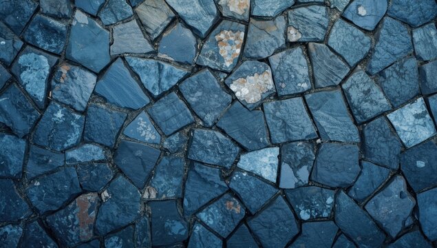 interlocking textured blue stone surface with a mix of natural shapes and color shifts