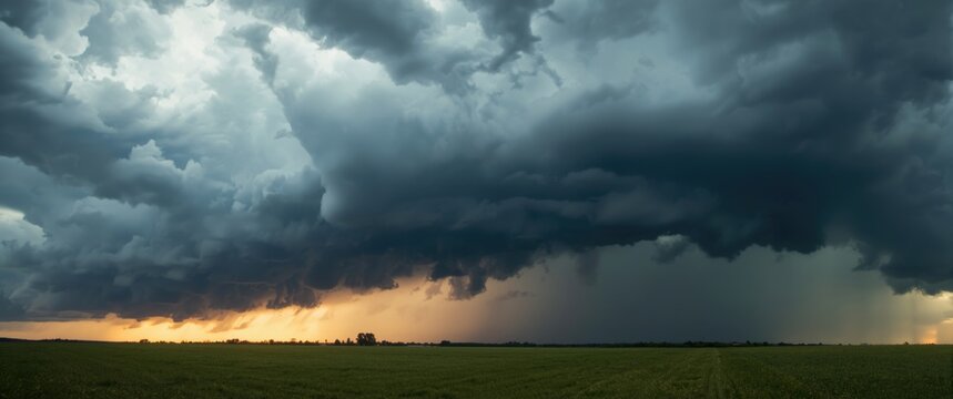 Heavy ominous clouds building rapidly indicating approaching stormfront