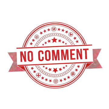 Vintage red no comment rubber stamp design