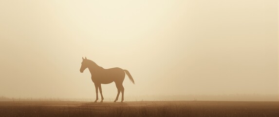 Fototapeta premium Minimalist horse artworks highlighting delicate details and quiet beauty