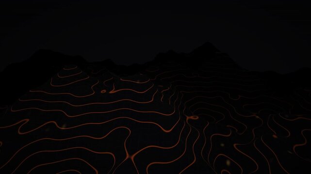 Cyber Dynamic Topography Animation Data Visualization