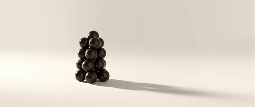 White backdrop highlighting a stack of black tapioca balls used in bubble tea