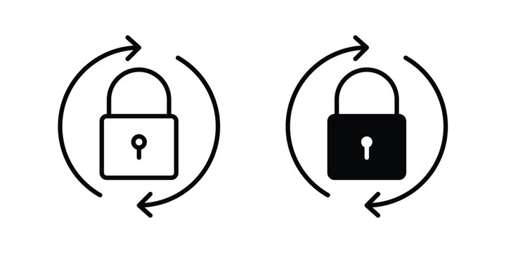 Change Password icon. line and filled black pictograms.