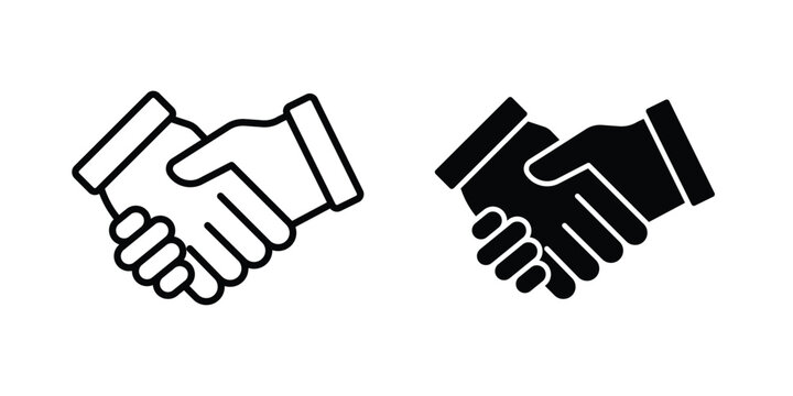 Commitment icon. line and filled black pictograms.