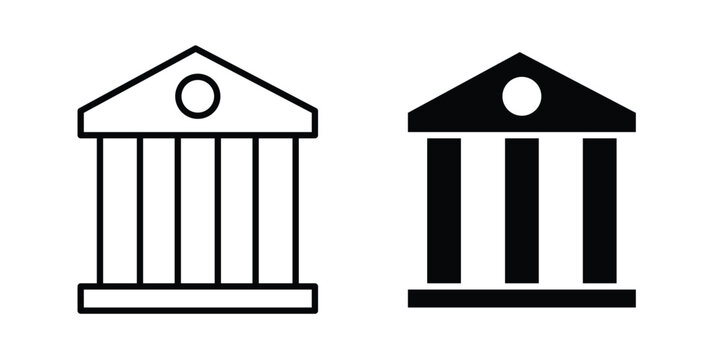 Federal agency icon. line and filled black pictograms.
