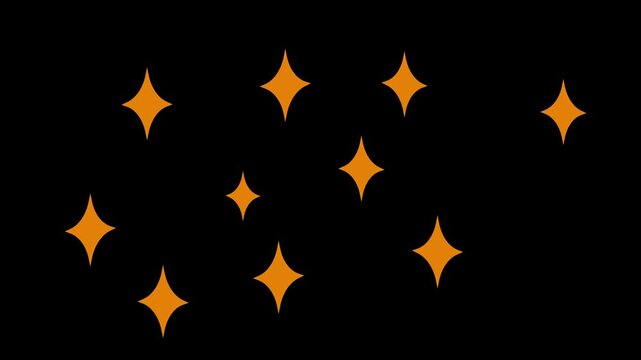 Twinkling stars animation night  starry sky, Glowing and twinkling star motion graphics style effects Vector, stars blinking glowing shinning stars on black screen, 4k resolution video