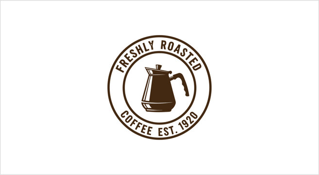 Vintage Coffee Pot Emblem Freshly Roasted Coffee Est 1920.