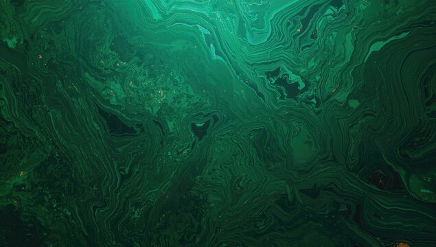 Malachite green textured surface with studio light and copy space for design