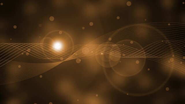 Abstract background line wave grid with lens flare, Abstract background with soft bokeh lights, white wavy grid lines crossing horizontally animation