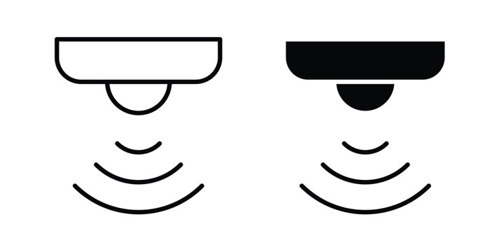 Motion sensor icon. line and filled black pictograms.