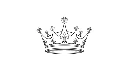 Elegant crown with fleur de lis. © Hua
