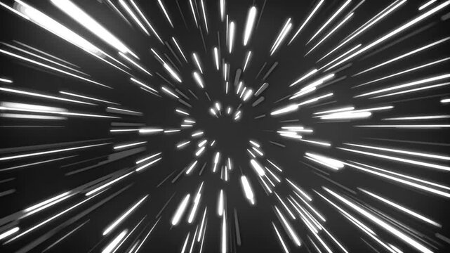 Neon hyperspace tunnel burst background animation, Neon light burst tunnel streaks radiating from center animation