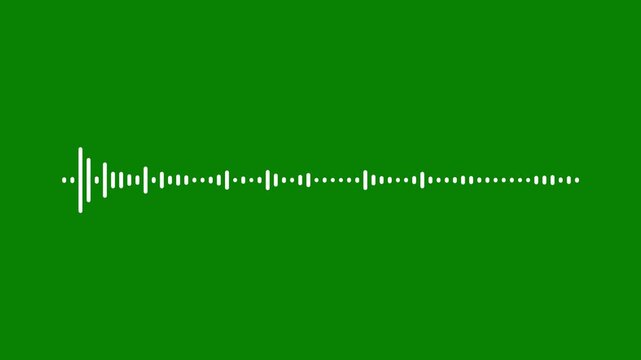 Green and white music equalizer on dark background.line digital minimalist soundwave animation,Animated audio sound waveform in 4K video