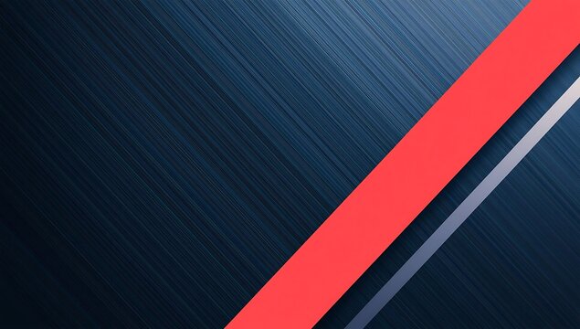Minimalist abstract background with red diagonal stripe over deep blue textured surface background abstract