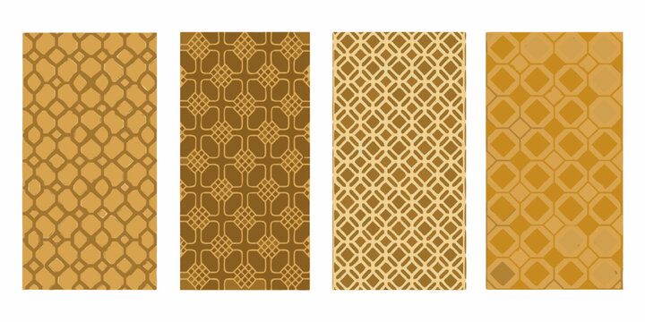 Geometric woven pattern swatches in shades of gold and beige