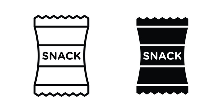 Snacks icon. line and filled black pictograms.