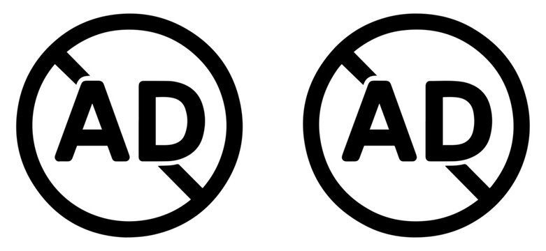 no ads privacy icon set vector