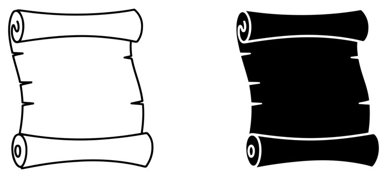 scroll parchment icon set vector