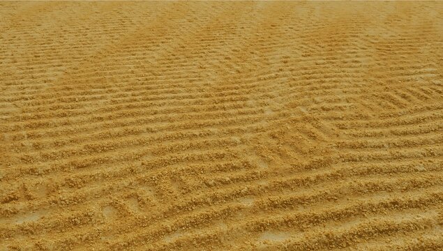 Top down view of textured golden brown surface with parallel lined patterns parallel background material