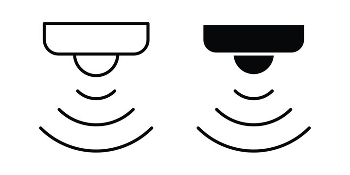 Water sensor icon. line and filled black pictograms.