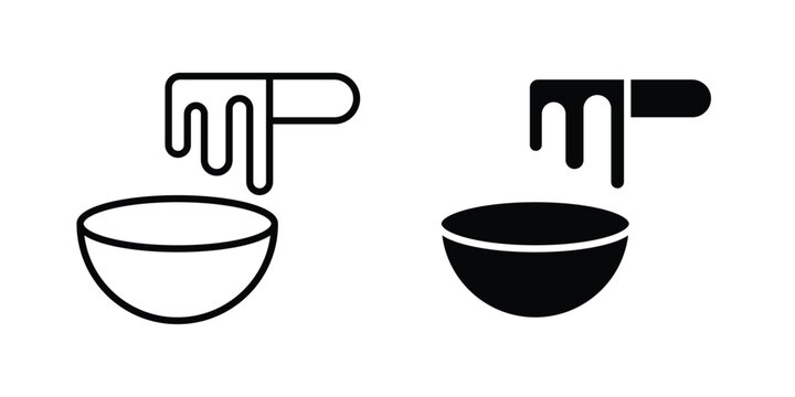 Wax icon. line and filled black pictograms.