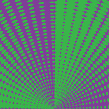 Abstract simple purple and green colour halftone thik to thin doot vertical arc pattern ,used for table cloths, textile , fabric etc