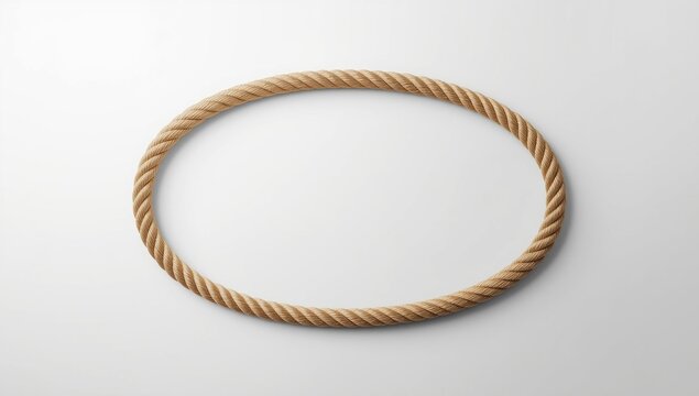 Endless rope forming an oval shape on a plain white backdrop