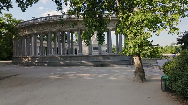 Statue tribute to Alfonso XII in the Retiro Park in Madrid, Spain.