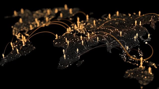 abstract professional business team people innovation connection of line from nail node to node on map background , networking concept	innovative cyber security network, using interconnected nodes 