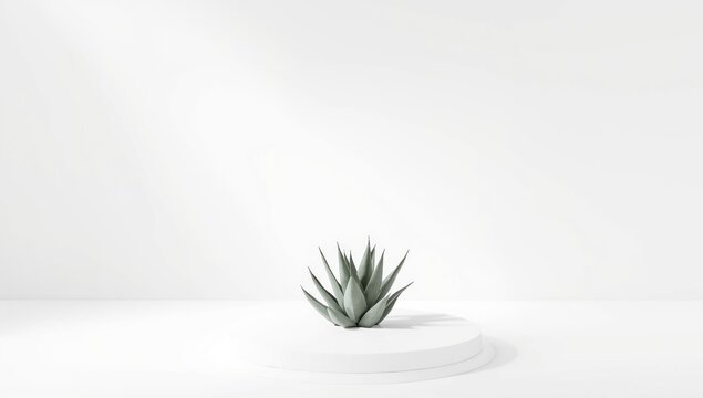 Single sisal agave captured on a bright white panel with mild shadowing