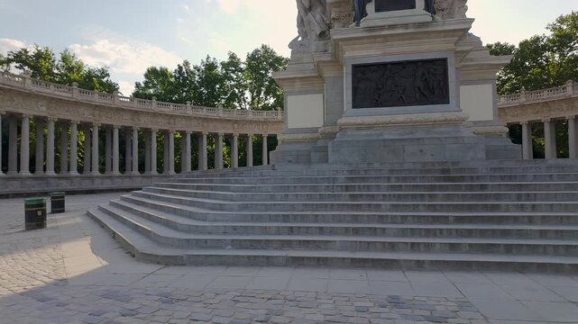 Beautiful monument to King Alfonso XII of Spain in the Buen Retiro Park, Madrid.