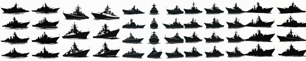 Vector set image silhouette of war ship © FirdianKrisna
