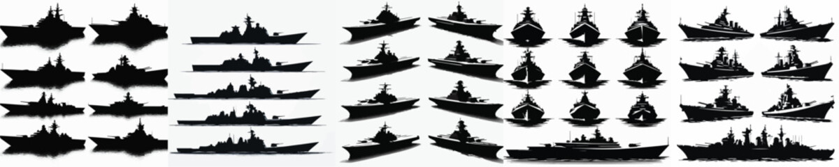 Vector set image silhouette of war ship © FirdianKrisna