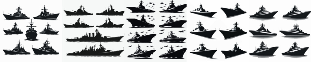 Vector set image silhouette of war ship © FirdianKrisna