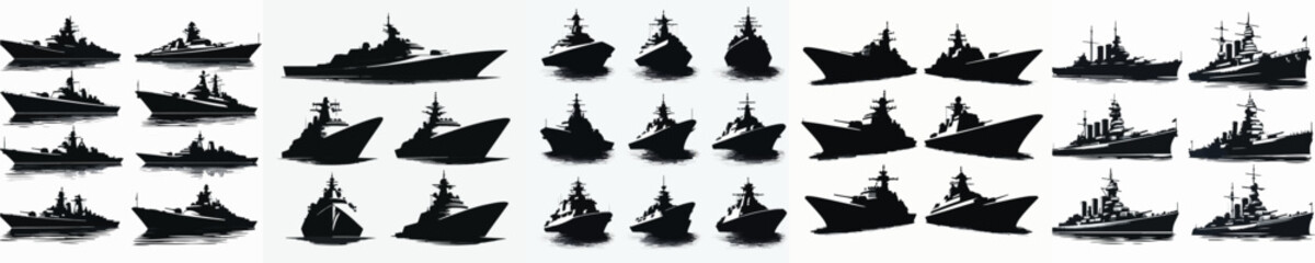Vector set image silhouette of war ship © FirdianKrisna