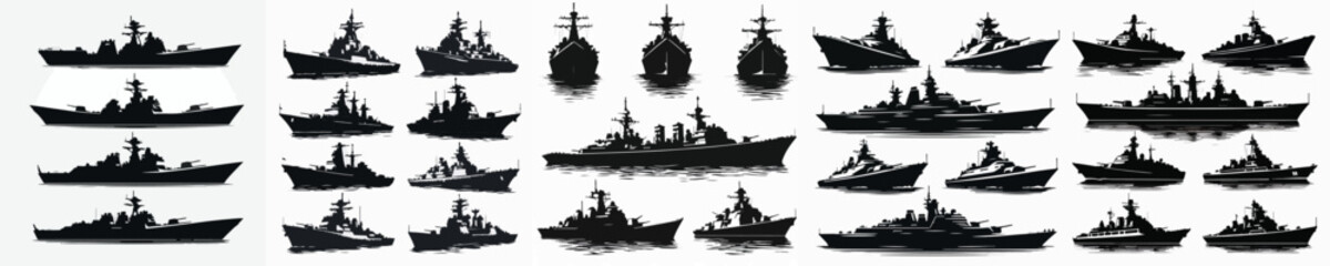Vector set image silhouette of war ship © FirdianKrisna