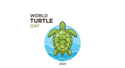 A turtle swimming in water on World Turtle Day 2024 © Busik