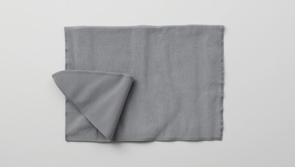 Naklejka premium Silver microfiber towel with reinforced edges for extra durability