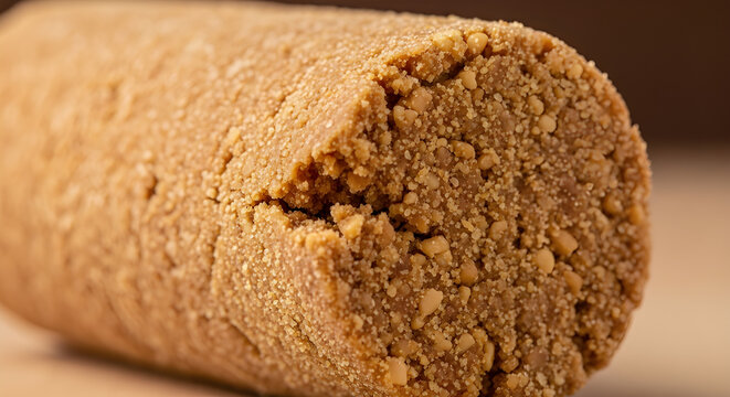 Macro Close Up of Traditional Brazilian Pacoca Peanut Candy