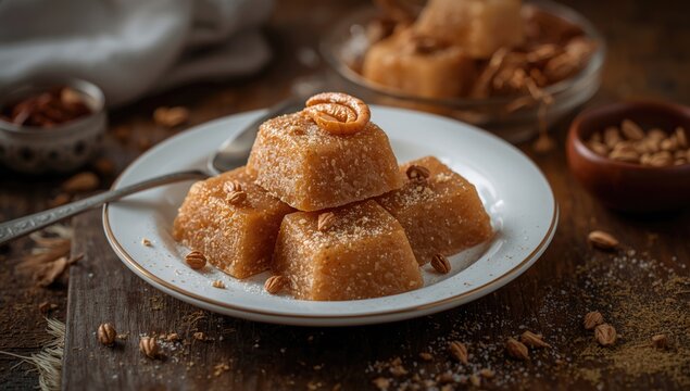 Sweet suji halwa pudding popular in Indian households