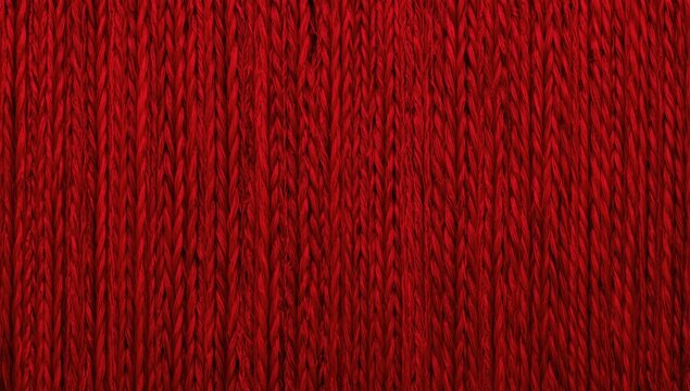 Vivid red Kumihimo braiding showcasing traditional Makioka weave with large copy space