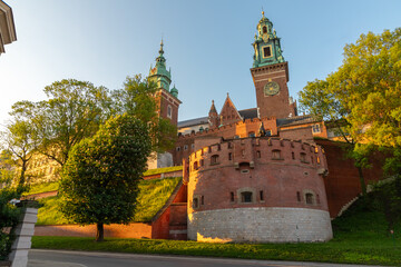 View of Wawel Castle in Krakow at dawn in spring, Poland © MKavalenkau