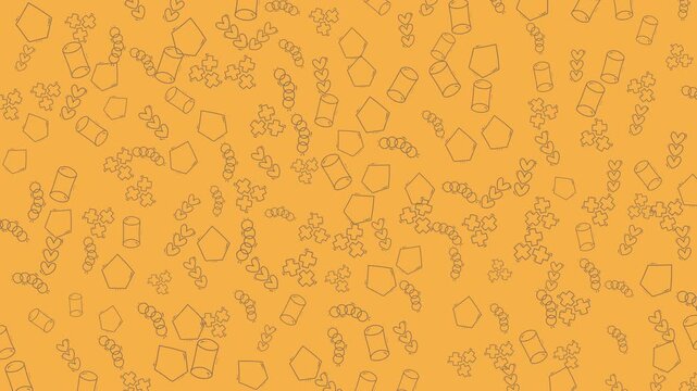 Yellow and orange background with geometric shapes for graphic designs, suitable for prints, textiles, and digital wallpapers. Great for modern visuals.