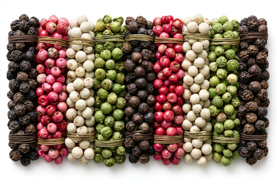 Mixed Peppercorns Seasoning isolated on white background