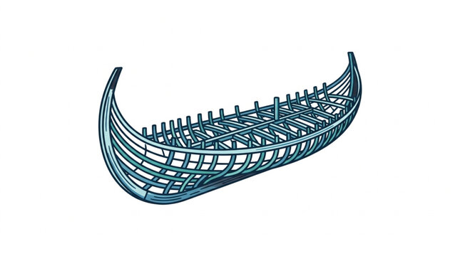 Wooden Viking Ship Hull Construction Blueprint.