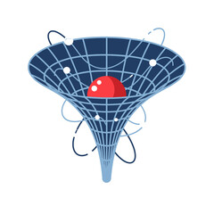 Obraz premium A stylized graphic illustration of a gravitational singularity in deep space