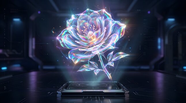 Abstract technology background with glowing digital globe and network connections in space