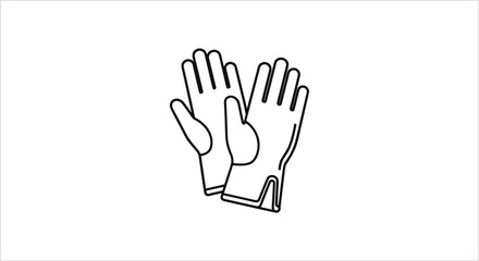 Fototapeta premium Pair of Protective Gloves Icon Illustration.
