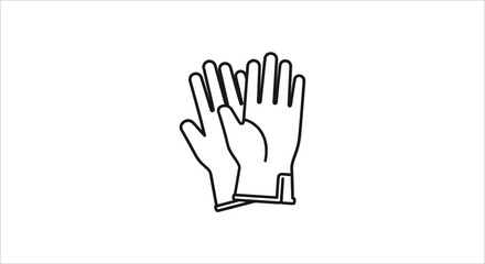 Obraz premium Simple Line Art Icon of Protective Gloves for Work.